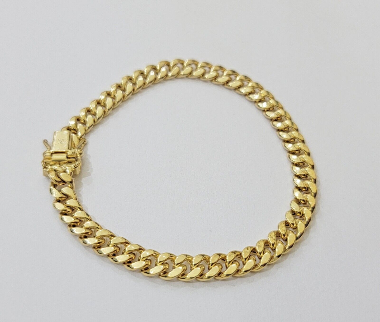 Real 10k Yellow Gold Bracelet Miami Cuban Link 8 Inch 7mm For Men & Women 10 KT - Reva Jeweler