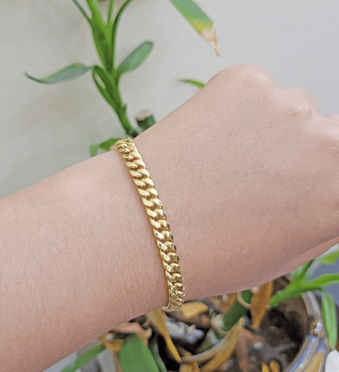 Real 10k Yellow Gold Bracelet Miami Cuban Link 8 Inch 7mm For Men & Women 10 KT - Reva Jeweler