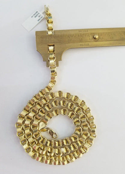 REAL 10k Yellow Gold Byzantine Chain Men's Necklace 6.5mm 24 Inch, 10kt gold - Reva Jeweler