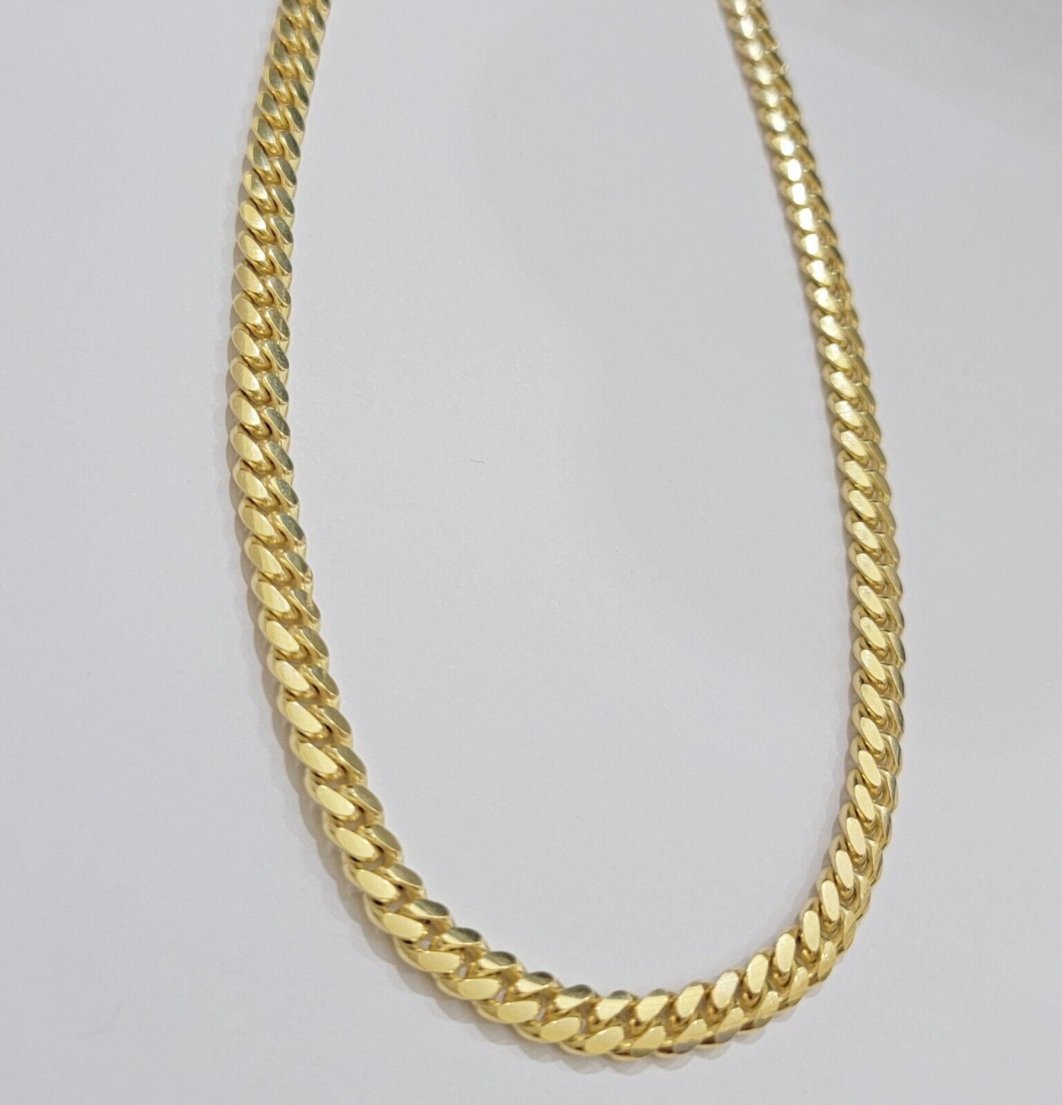 Real 10k Yellow Gold Chain 22 Inch 6mm Miami Cuban Link SOLID 10kt Strong Link - Reva Jeweler