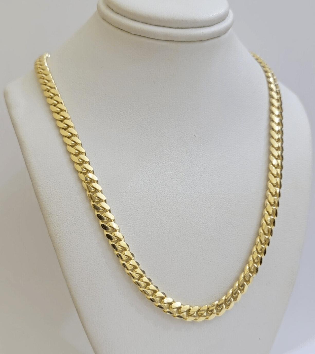 Real 10k Yellow Gold Chain 22 Inch 6mm Miami Cuban Link SOLID 10kt Strong Link - Reva Jeweler