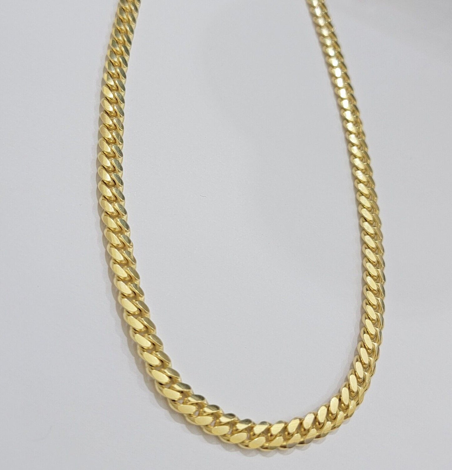 Real 10k Yellow Gold Chain 24 Inch 6mm Miami Cuban Link SOLID 10kt Strong Link - Reva Jeweler