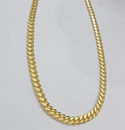 Real 10k Yellow Gold Chain 24 Inch 6mm Miami Cuban Link SOLID 10kt Strong Link - Reva Jeweler