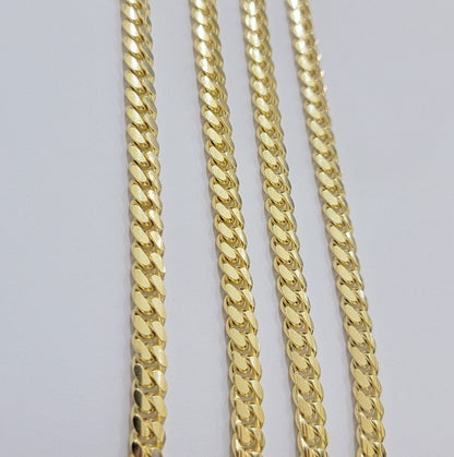 Real 10k Yellow Gold Chain 24 Inch 6mm Miami Cuban Link SOLID 10kt Strong Link - Reva Jeweler