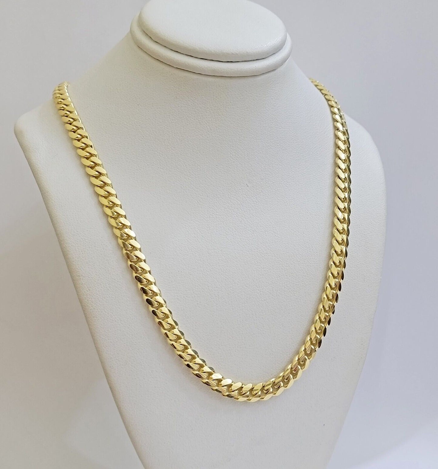 Real 10k Yellow Gold Chain 24 Inch 6mm Miami Cuban Link SOLID 10kt Strong Link - Reva Jeweler