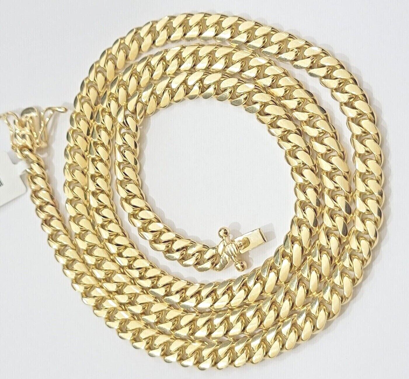Real 10k Yellow Gold Chain 24 Inch 6mm Miami Cuban Link SOLID 10kt Strong Link - Reva Jeweler