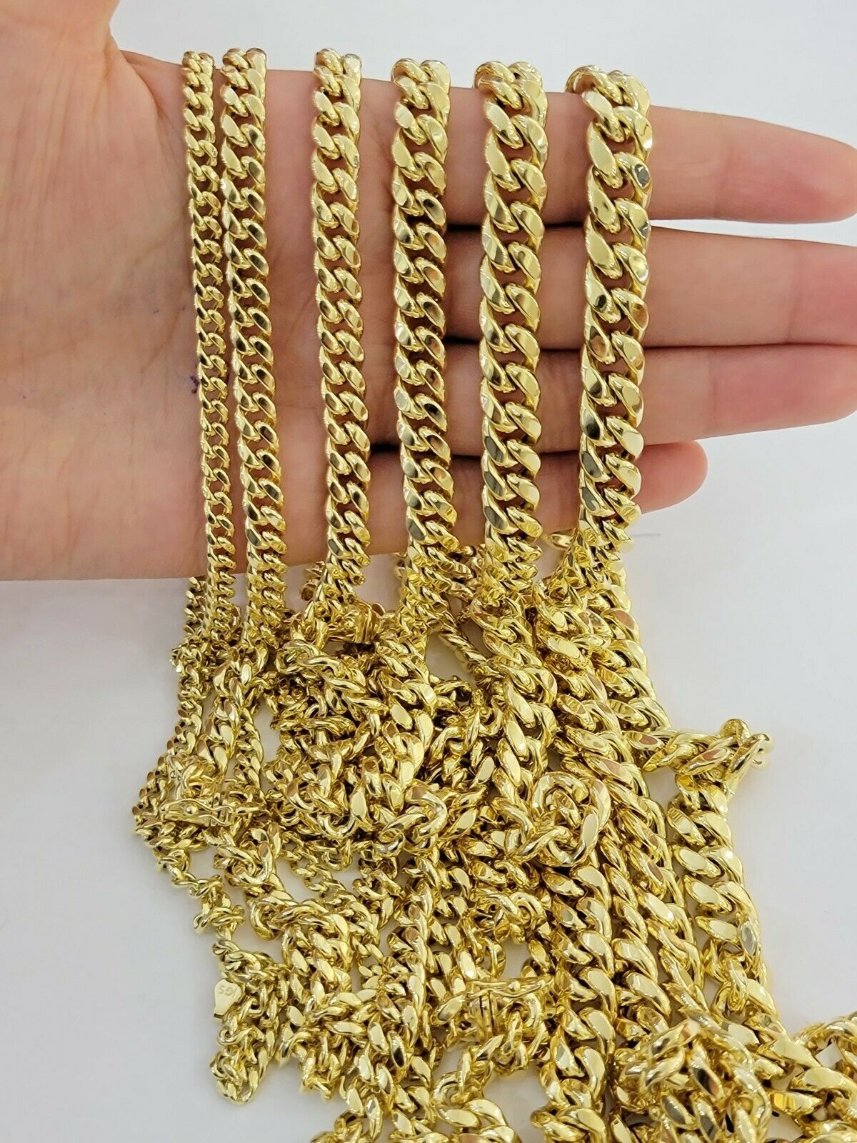 Real 10k Yellow Gold chain Bracelet 5mm - 10mm Miami Cuban Link Necklace 8" - 30" - Reva Jeweler