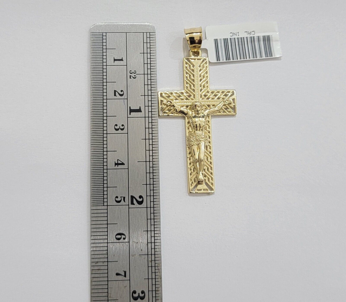REAL 10k Yellow Gold Chain Cross Pendant Set Miami Cuban link Necklace 5mm 18 - 28 - Reva Jeweler