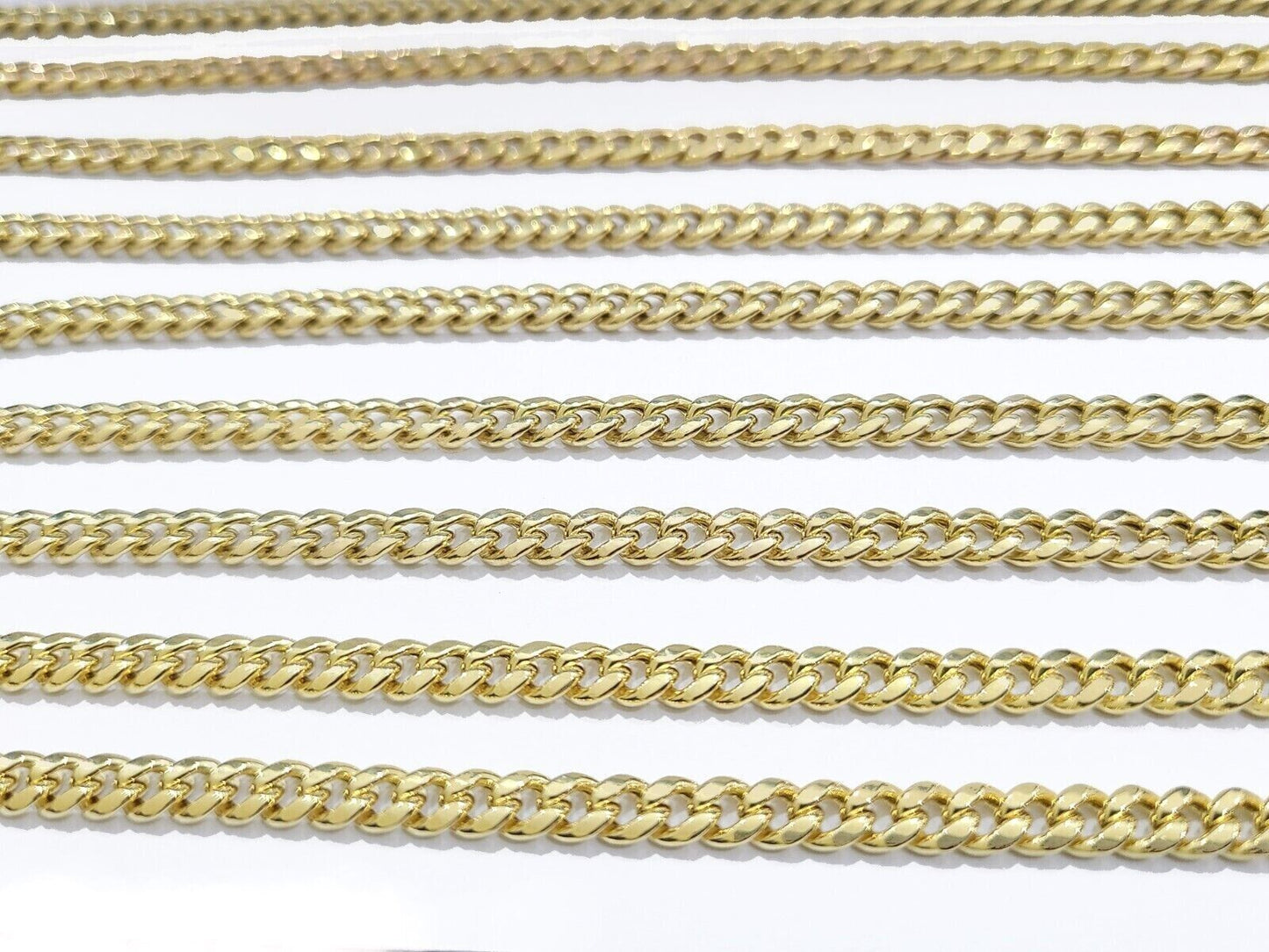Real 10K Yellow Gold Chain Necklace Miami Cuban Link Chain 4.5mm 18" - 26'' Inch - Reva Jeweler