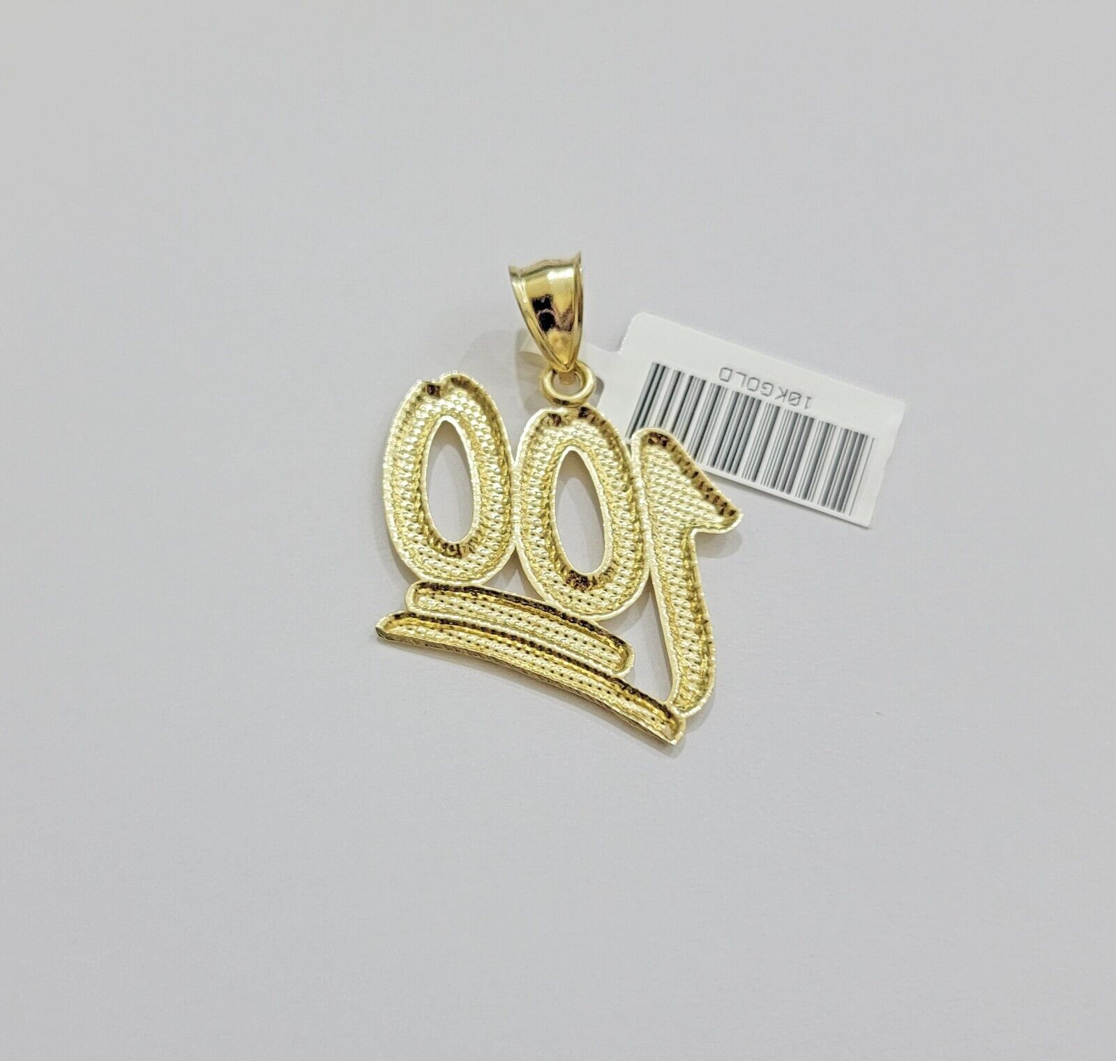 REAL 10k Yellow Gold Charm 100 pendant With Diamond Cuts For Mens - Reva Jeweler