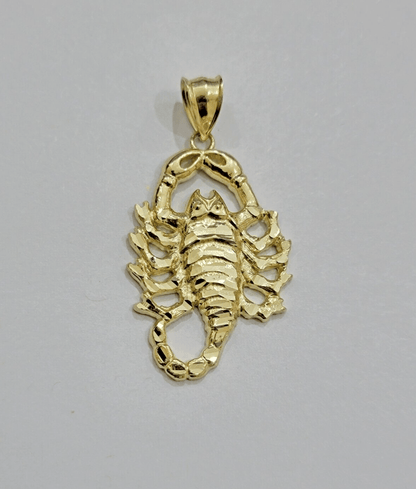 Real 10k Yellow Gold Charm Pendant Scorpio Zodiac Sign 10kt Genuine Men Women - Reva Jeweler