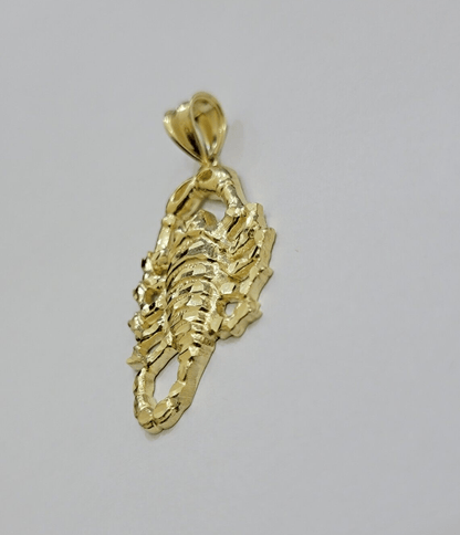 Real 10k Yellow Gold Charm Pendant Scorpio Zodiac Sign 10kt Genuine Men Women - Reva Jeweler