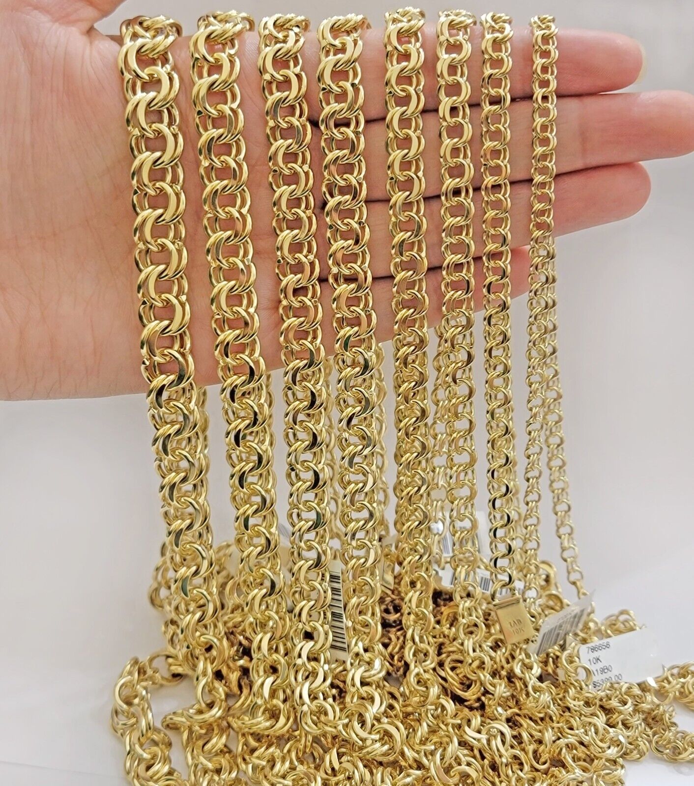 Real 10k Yellow Gold Chino Chain Solid Link Necklace 5mm - 11mm 22" - 26" Mens - Reva Jeweler