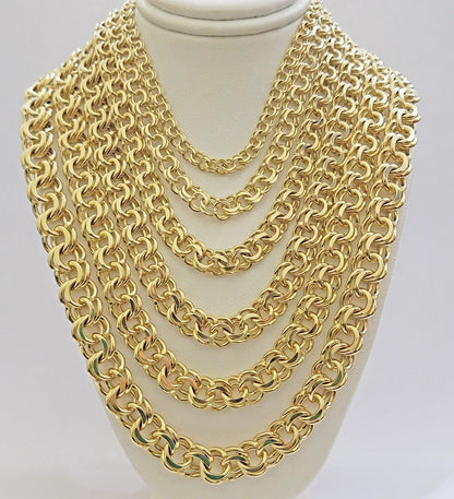 Real 10k Yellow Gold Chino Chain Solid Link Necklace 5mm - 11mm 22" - 26" Mens - Reva Jeweler