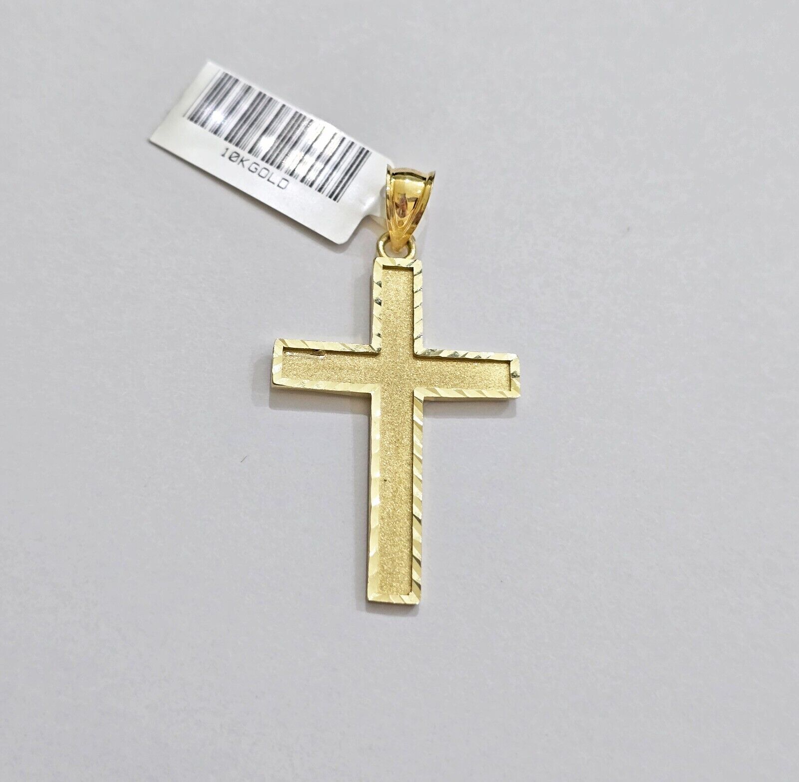 Real 10k Yellow Gold Cross Charm Pendant Men Women 1.75 Inch For Chain - Reva Jeweler