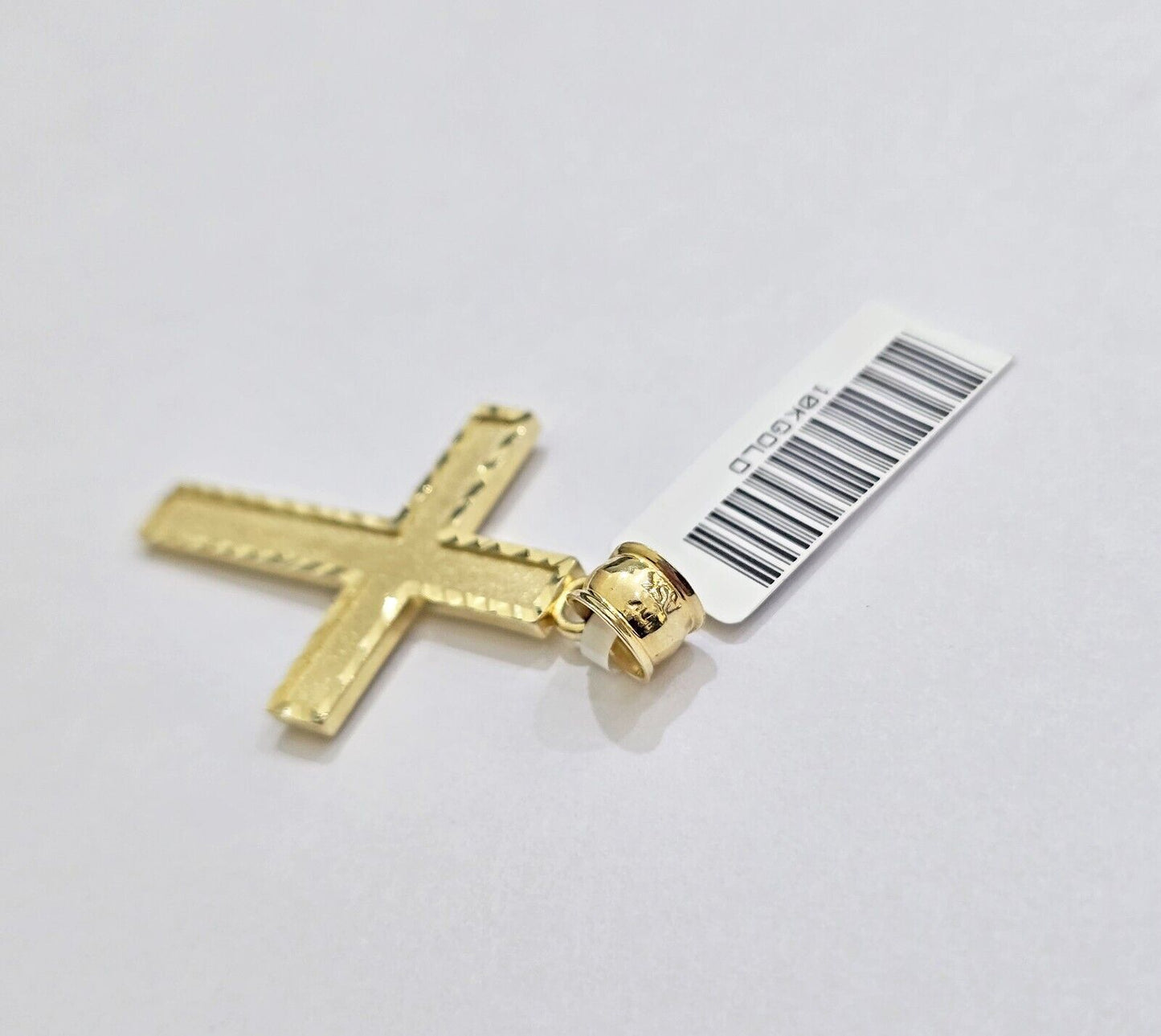 Real 10k Yellow Gold Cross Charm Pendant Men Women 1.75 Inch For Chain - Reva Jeweler