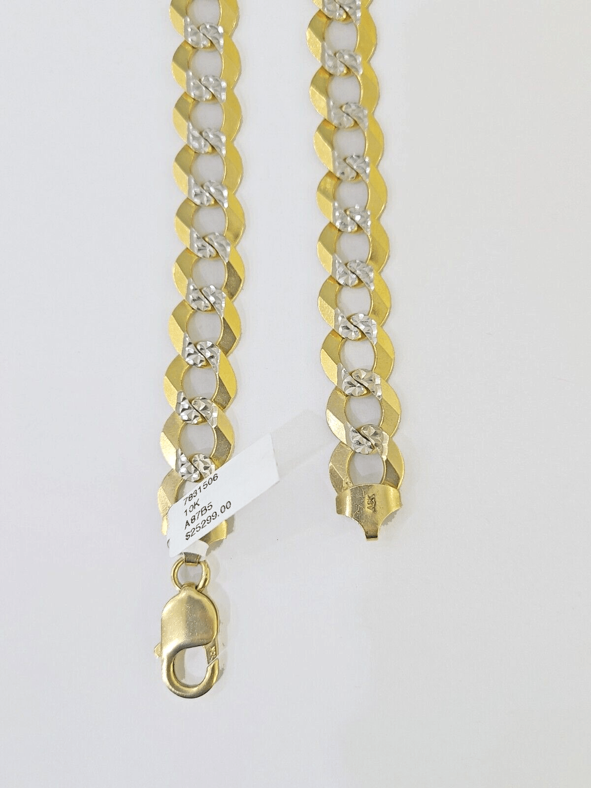 Real 10k Yellow Gold Cuban Curb Link Chain 12mm 28" Gold Diamond cut - Reva Jeweler