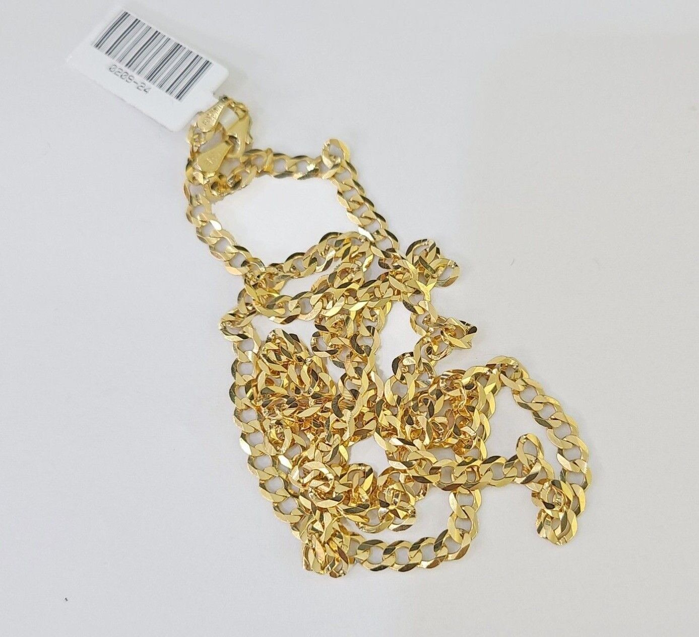 Real 10k Yellow Gold Cuban Curb Link chain 4mm 18 - 26Inch SOLID Necklace DISCOUNT - Reva Jeweler