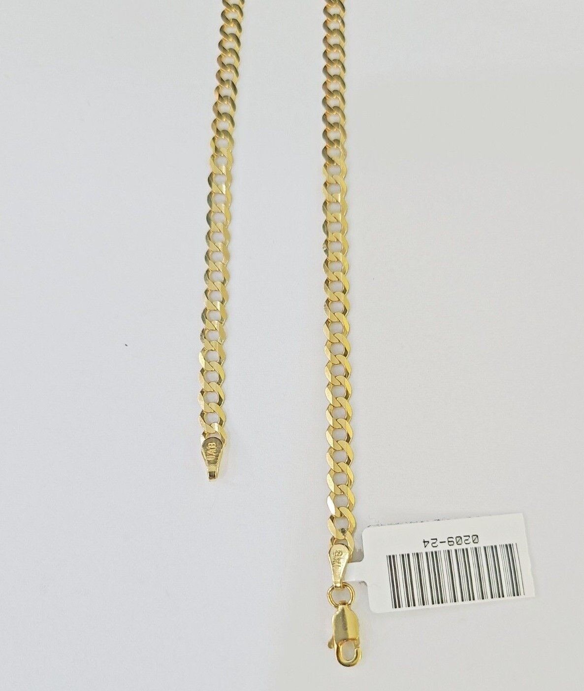 Real 10k Yellow Gold Cuban Curb Link chain 4mm 18 - 26Inch SOLID Necklace DISCOUNT - Reva Jeweler