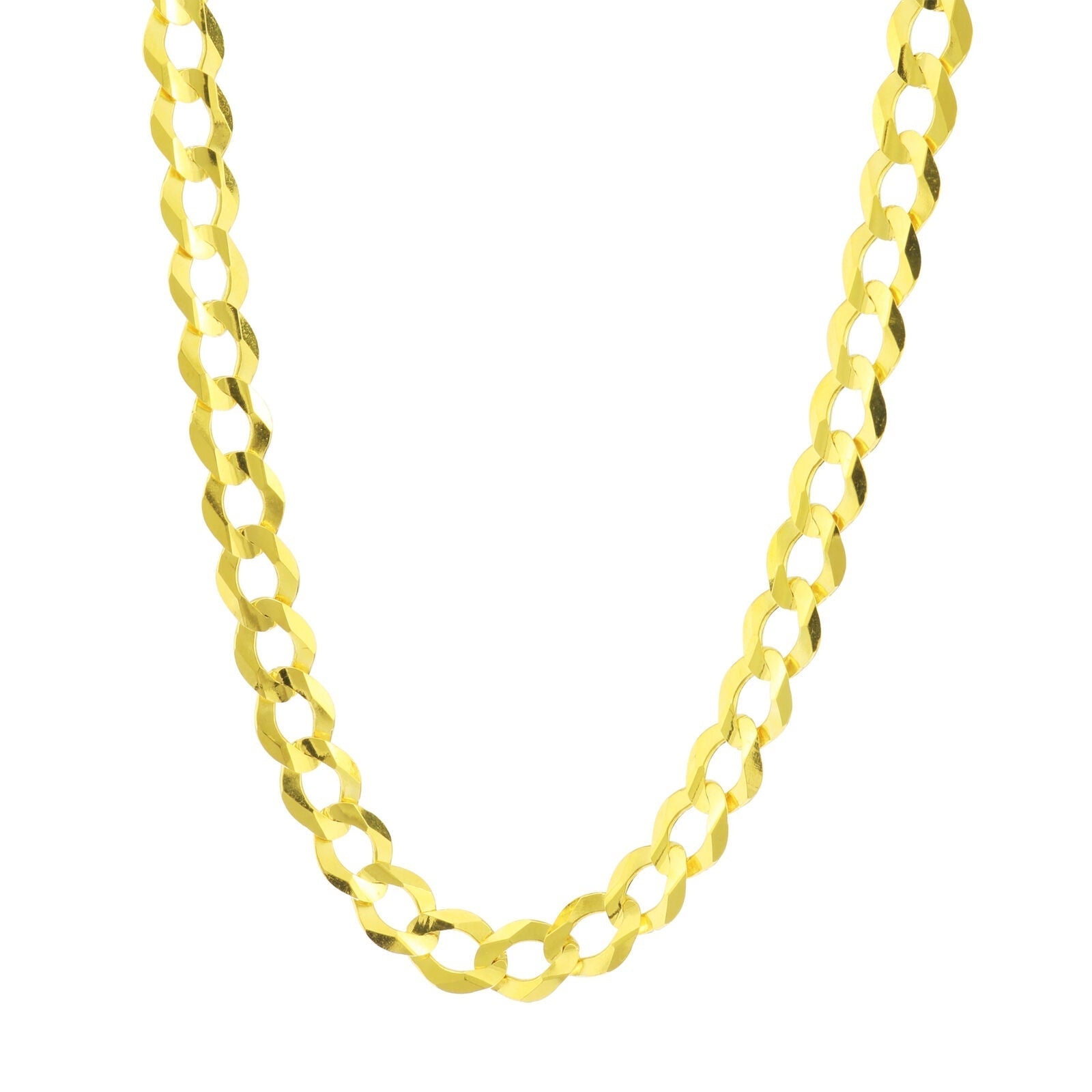 Real 10k Yellow Gold Cuban Curb Link Chain 8mm Necklace 22'' Lobster Lock 10kt - GoldenlinQ