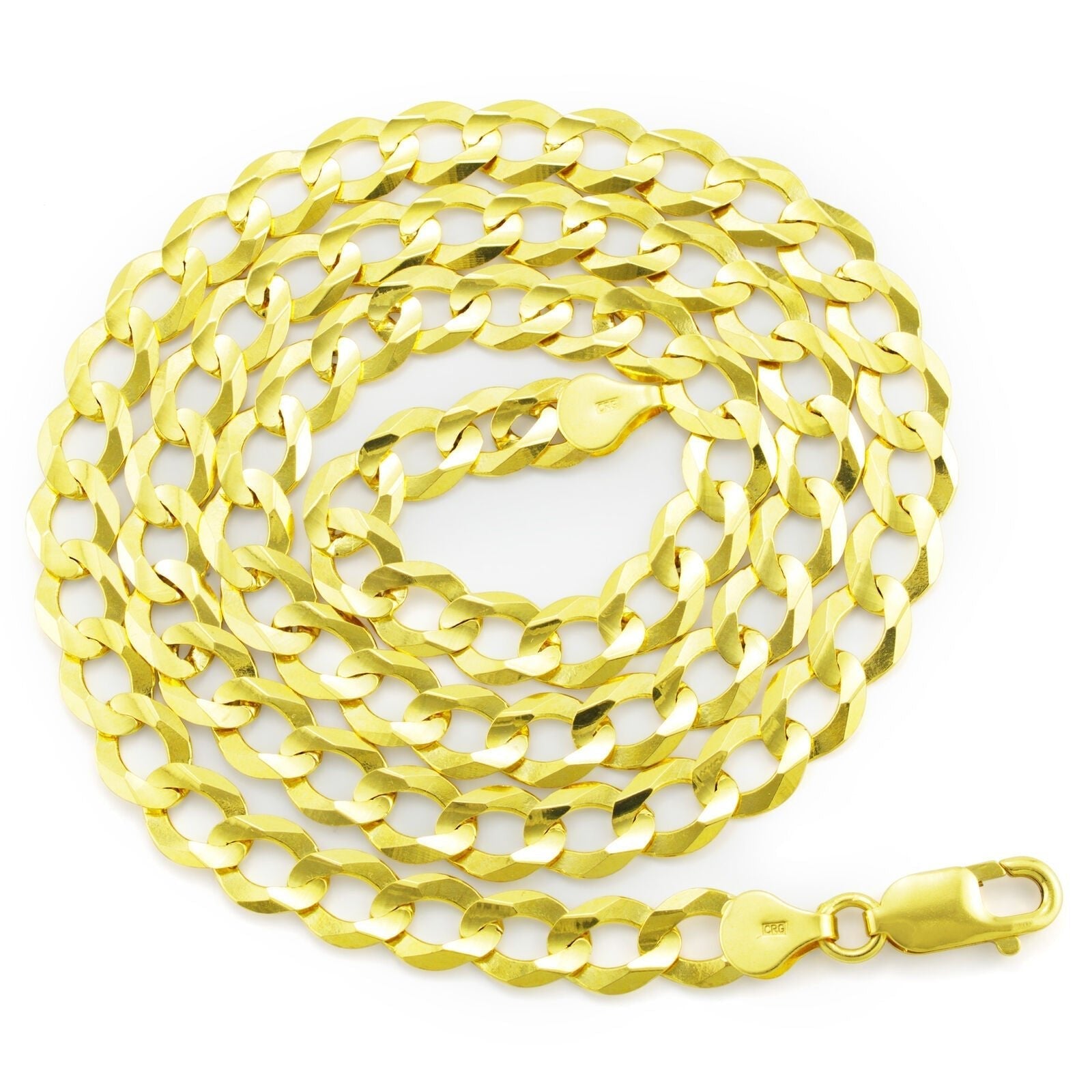 Real 10k Yellow Gold Cuban Curb Link Chain 8mm Necklace 26'' Lobster Lock 10kt - GoldenlinQ