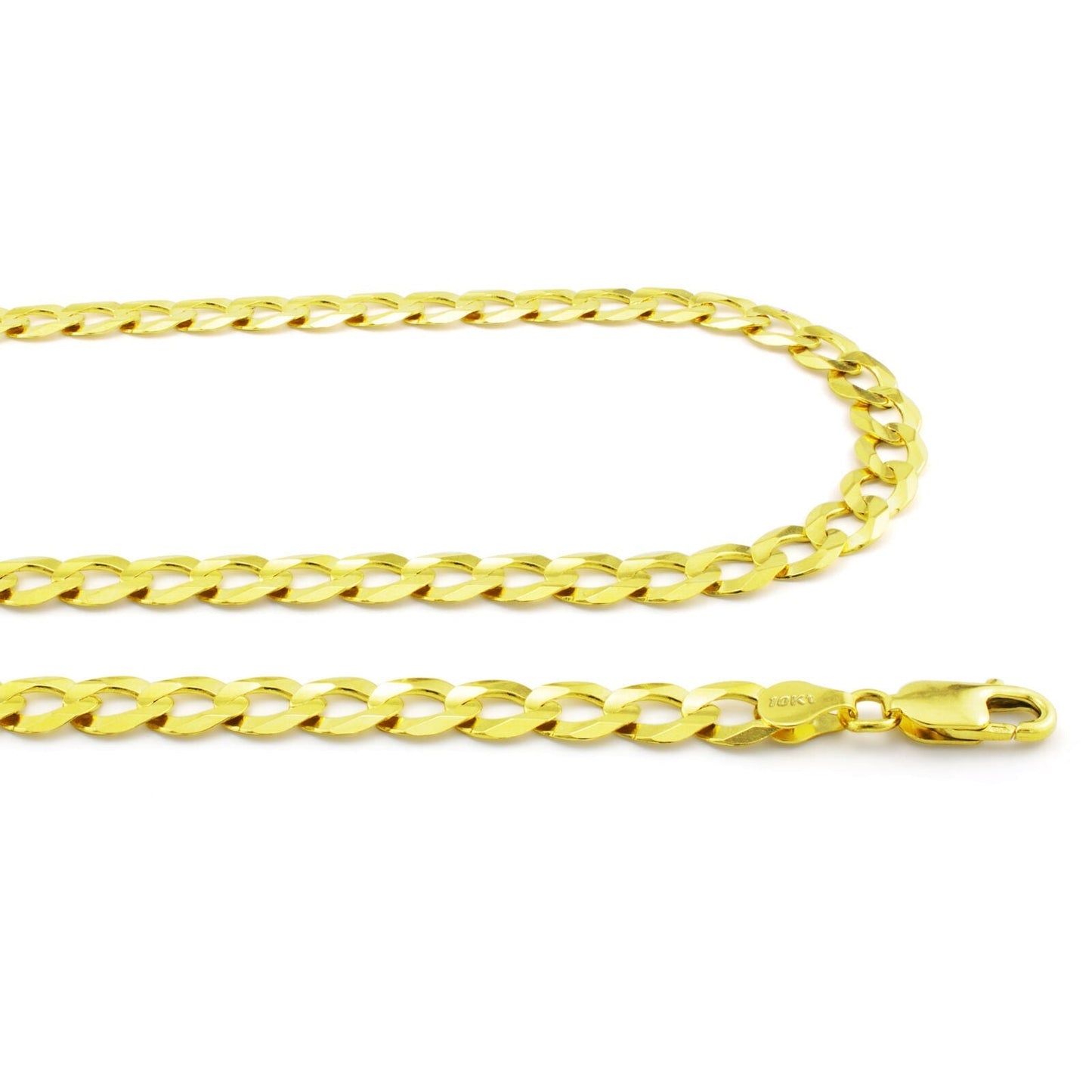 Real 10k Yellow Gold Cuban Curb Link Chain 8mm Necklace 26'' Lobster Lock 10kt - GoldenlinQ