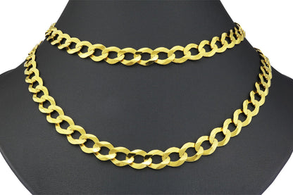 Real 10k Yellow Gold Cuban Curb Link Chain 8mm Necklace 26'' Lobster Lock 10kt - GoldenlinQ