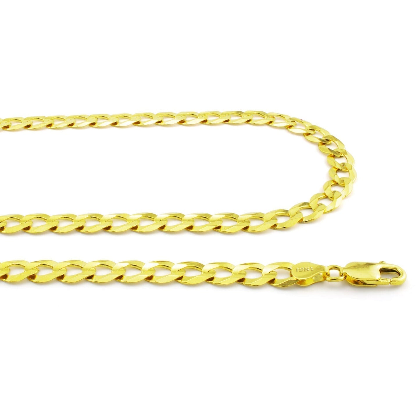 Real 10k Yellow Gold Cuban Curb Link Chain 8mm Necklace 26'' Lobster Lock 10kt - GoldenlinQ