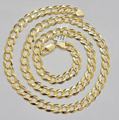 Real 10k Yellow Gold Cuban Curb Link Chain Necklace 10mm 20" - 30" 10kt SOLID - Reva Jeweler