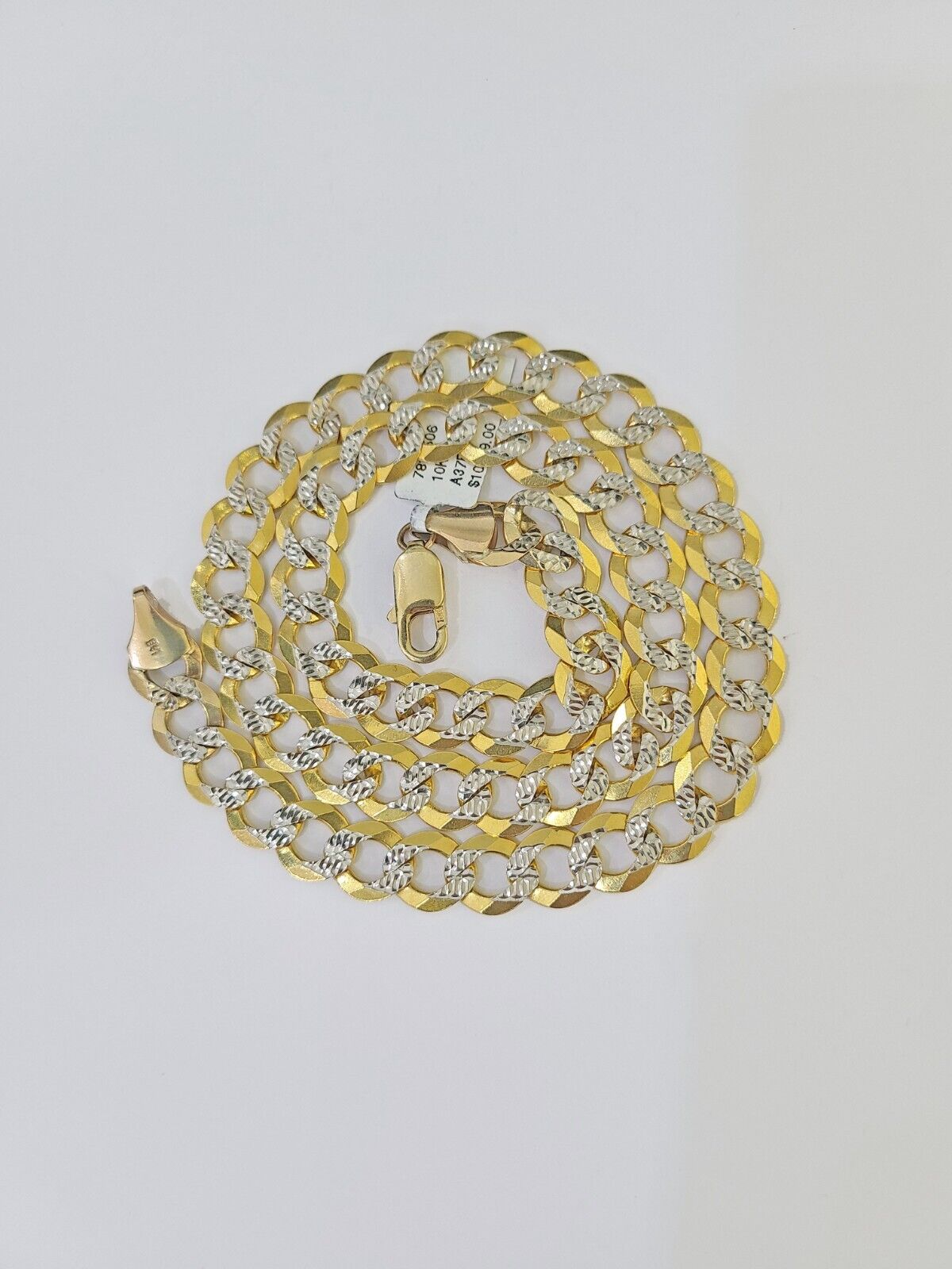 Real 10k Yellow Gold Cuban Curb Link Chain Solid 9mm 20" Gold Diamond cut - Reva Jeweler