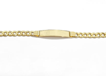 Real 10K Yellow Gold Cuban Curb Link ID Bracelet 8 - 8.5 inches 8mm 10kt Gold - GoldenlinQ