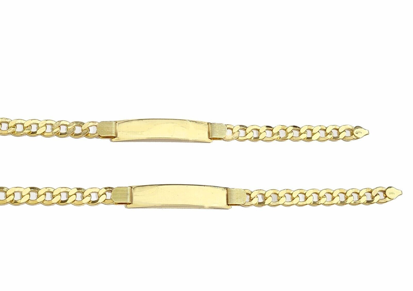 Real 10K Yellow Gold Cuban Curb Link ID Bracelet 8 - 8.5 inches 8mm 10kt Gold - GoldenlinQ