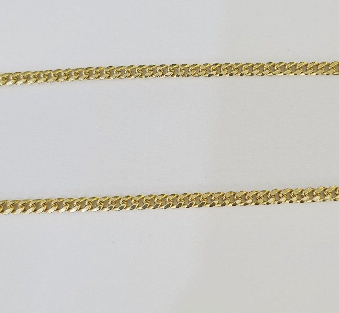 Real 10k Yellow Gold Diamond Charm Hamsa Hand Pendant& Cuban Link Chain Neckalce - Reva Jeweler