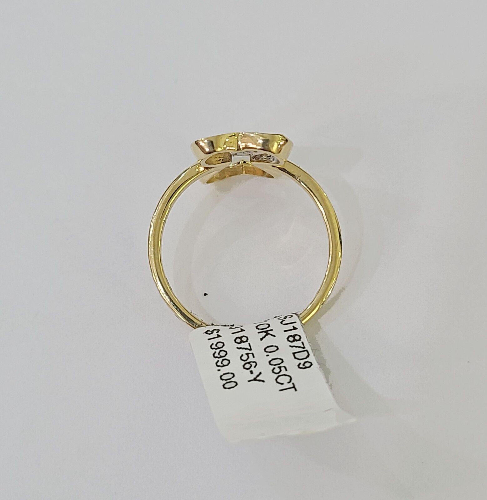 Real 10k Yellow Gold Diamond Ladies Ring 2 Hearts Women Engagement Wedding - Reva Jeweler