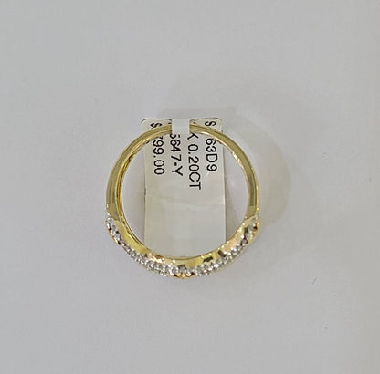 Real 10k Yellow Gold Diamond Ladies Ring 5 Hearts Women Engagement Wedding - Reva Jeweler