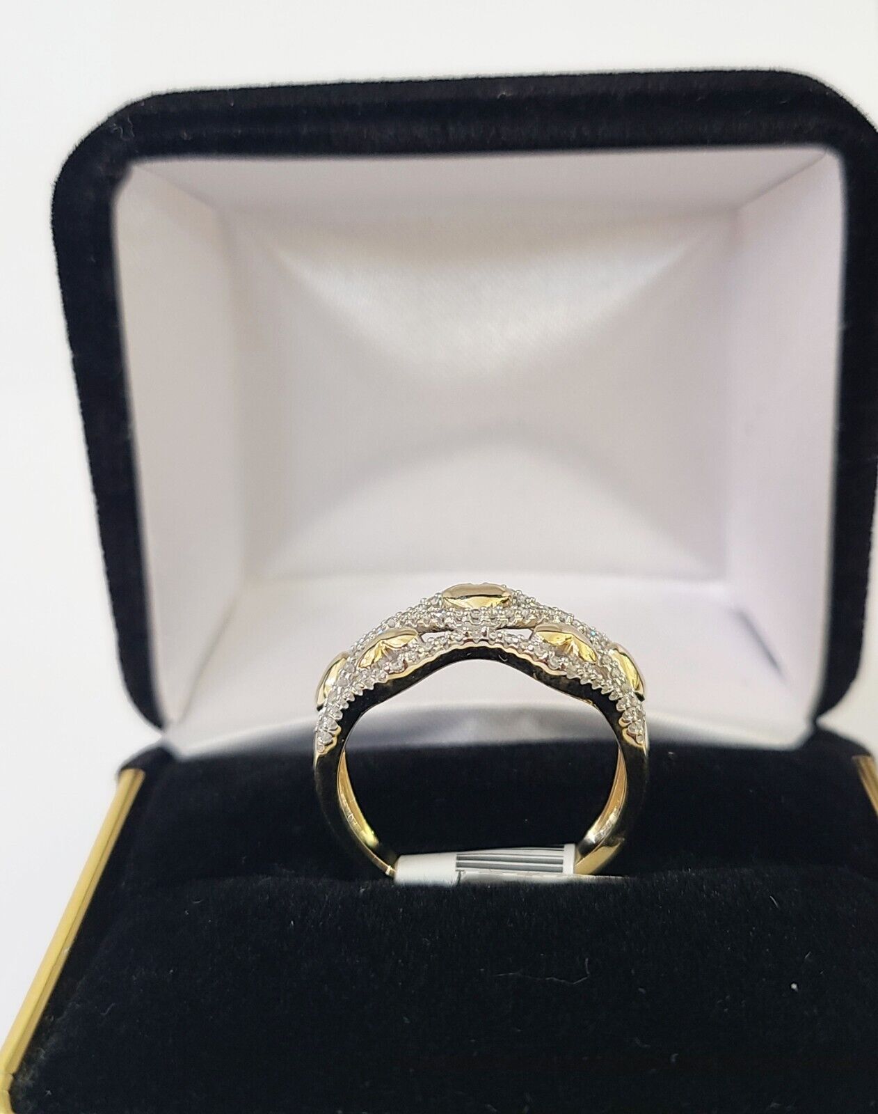 Real 10k Yellow Gold Diamond Ladies Ring 5 Hearts Women Engagement Wedding - Reva Jeweler