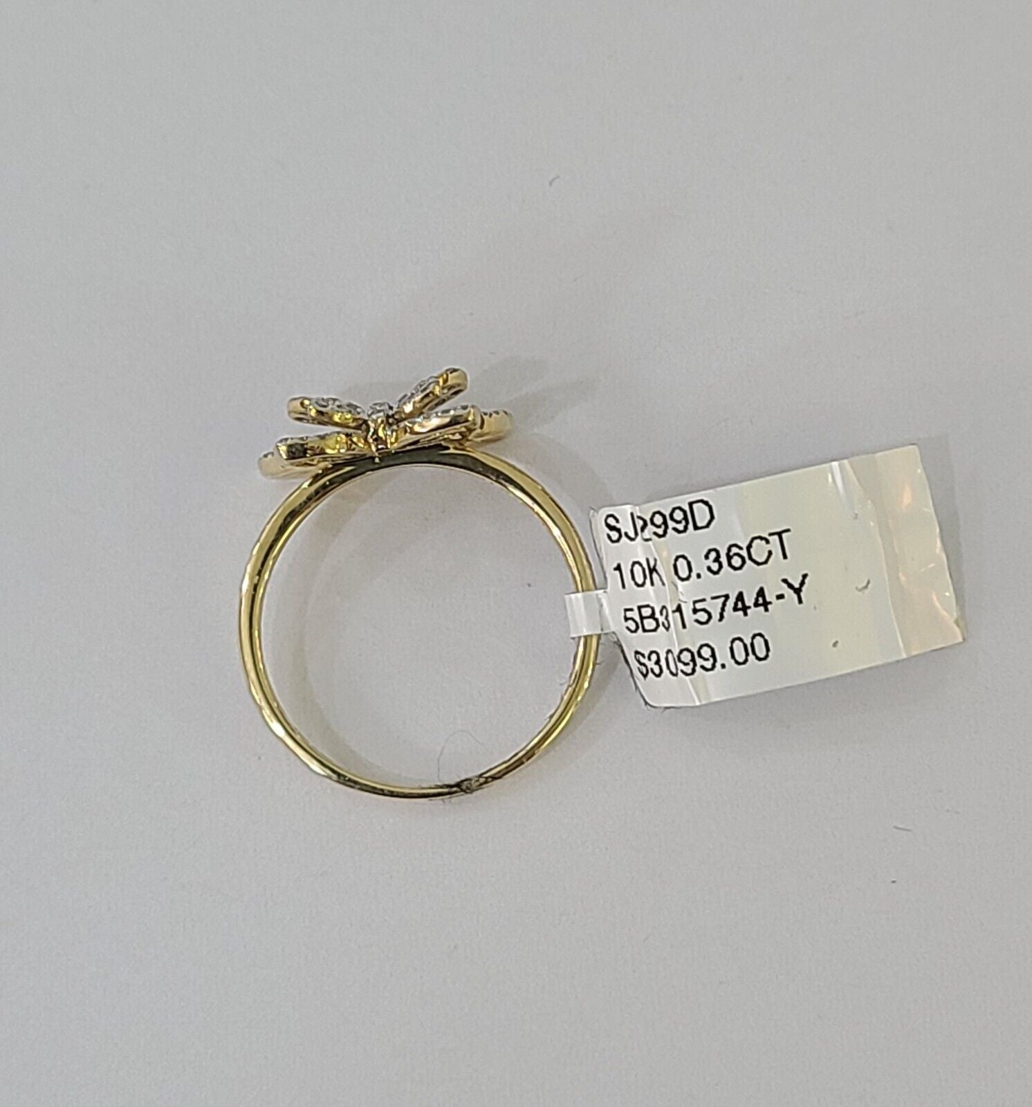 Real 10k Yellow Gold Diamond Ladies Ring Butterfly Women Engagement Wedding - Reva Jeweler