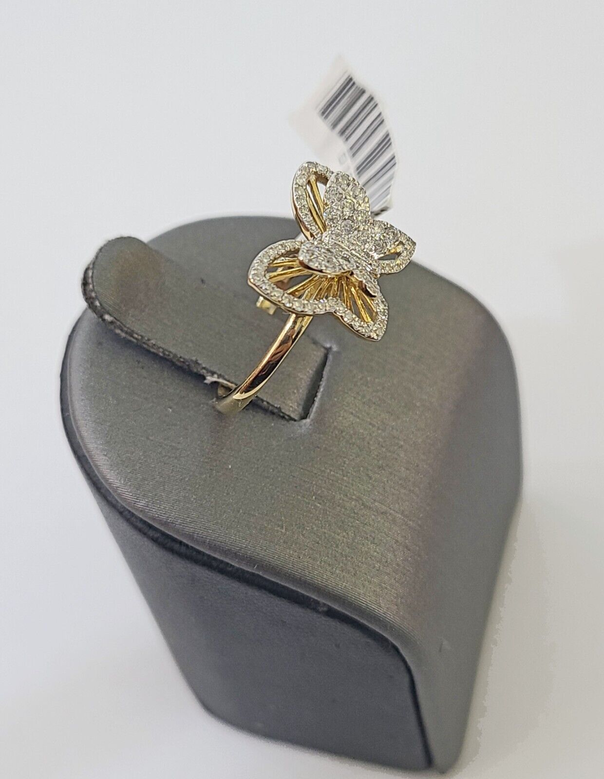 Real 10k Yellow Gold Diamond Ladies Ring Butterfly Women Engagement Wedding - Reva Jeweler