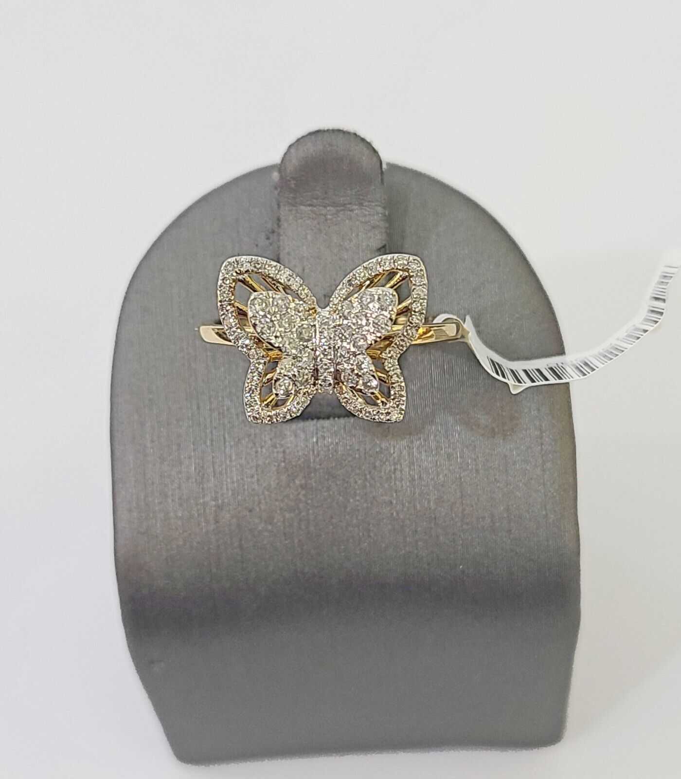 Real 10k Yellow Gold Diamond Ladies Ring Butterfly Women Engagement Wedding - Reva Jeweler