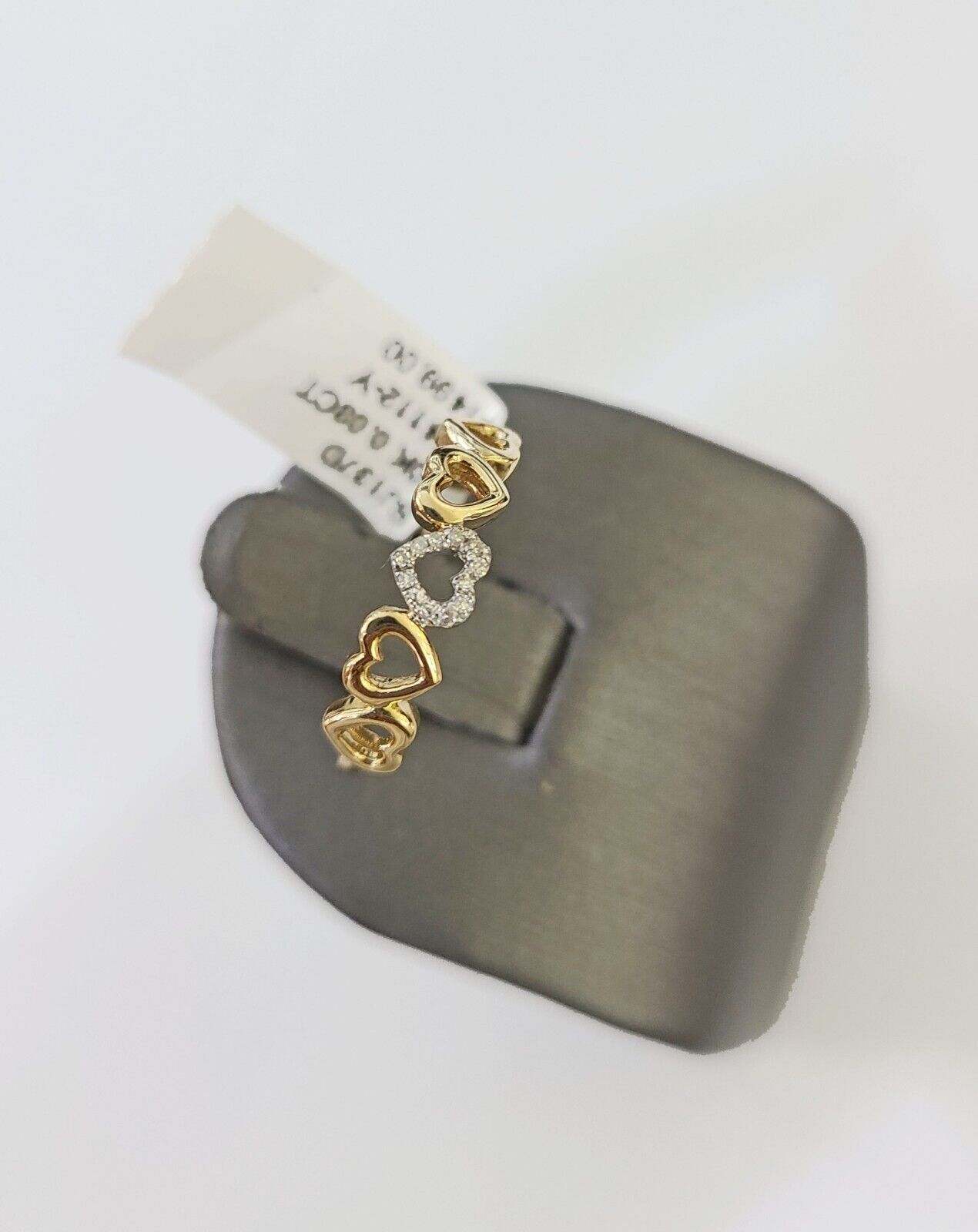 Real 10k Yellow Gold Diamond Ladies Ring Heart Shaped Women Engagement Wedding - Reva Jeweler