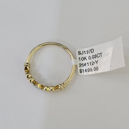 Real 10k Yellow Gold Diamond Ladies Ring Heart Shaped Women Engagement Wedding - Reva Jeweler