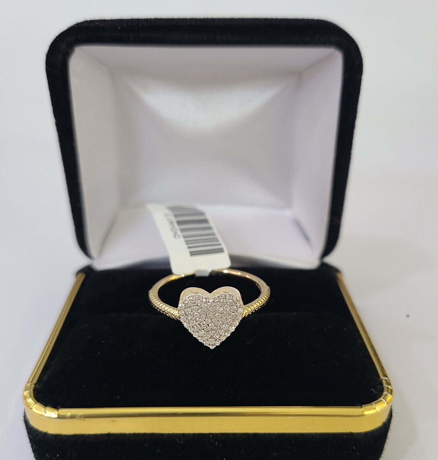 Real 10k Yellow Gold Diamond Ladies Ring Heart Shaped Women Engagement Wedding - Reva Jeweler