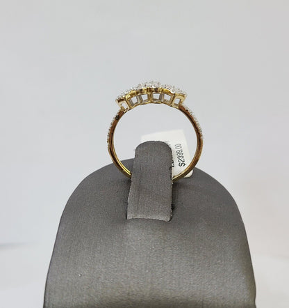 Real 10k Yellow Gold Diamond Ladies Ring Heart Shaped Women Engagement Wedding - Reva Jeweler