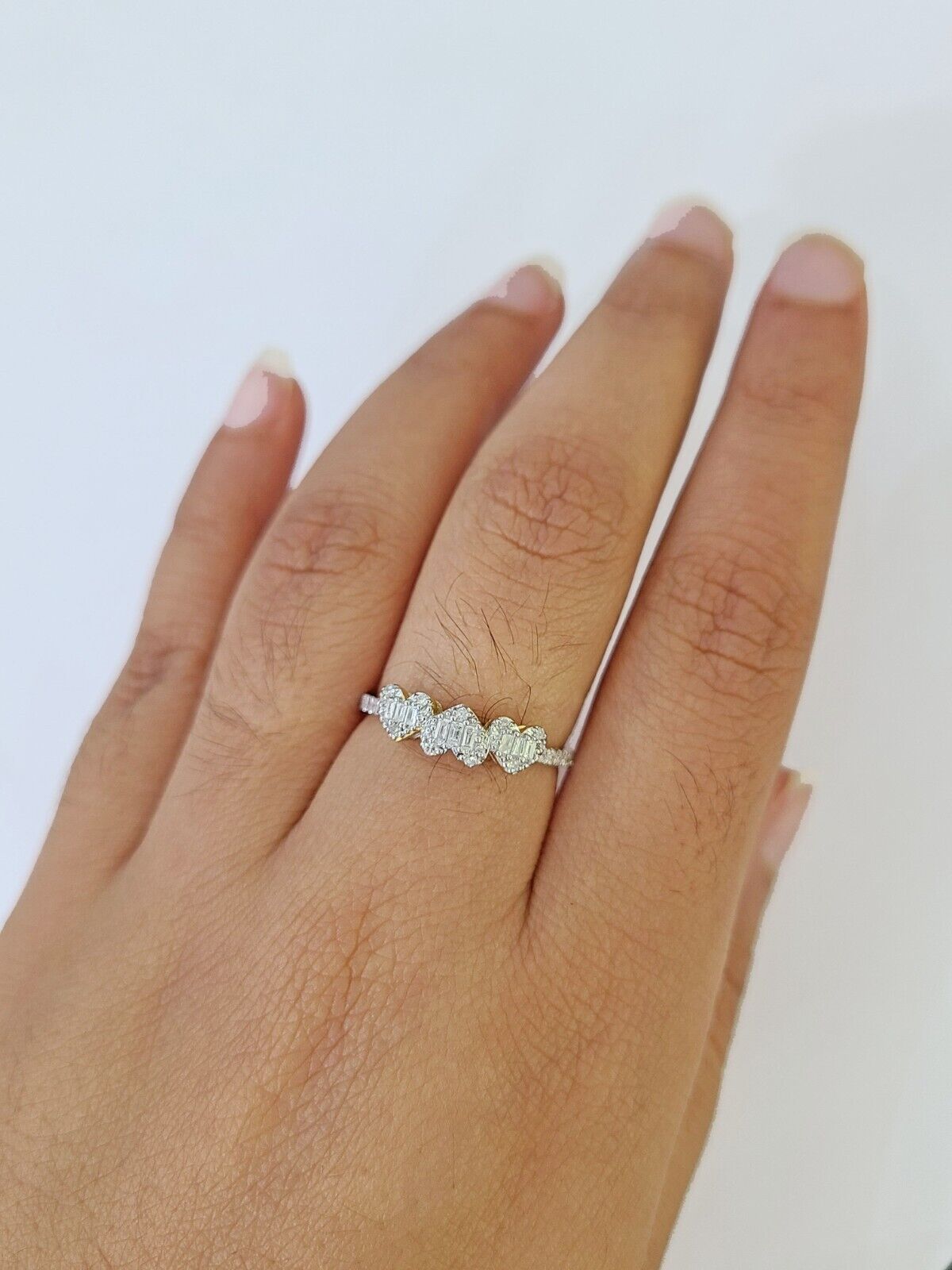 Real 10k Yellow Gold Diamond Ladies Ring Heart Shaped Women Engagement Wedding - Reva Jeweler