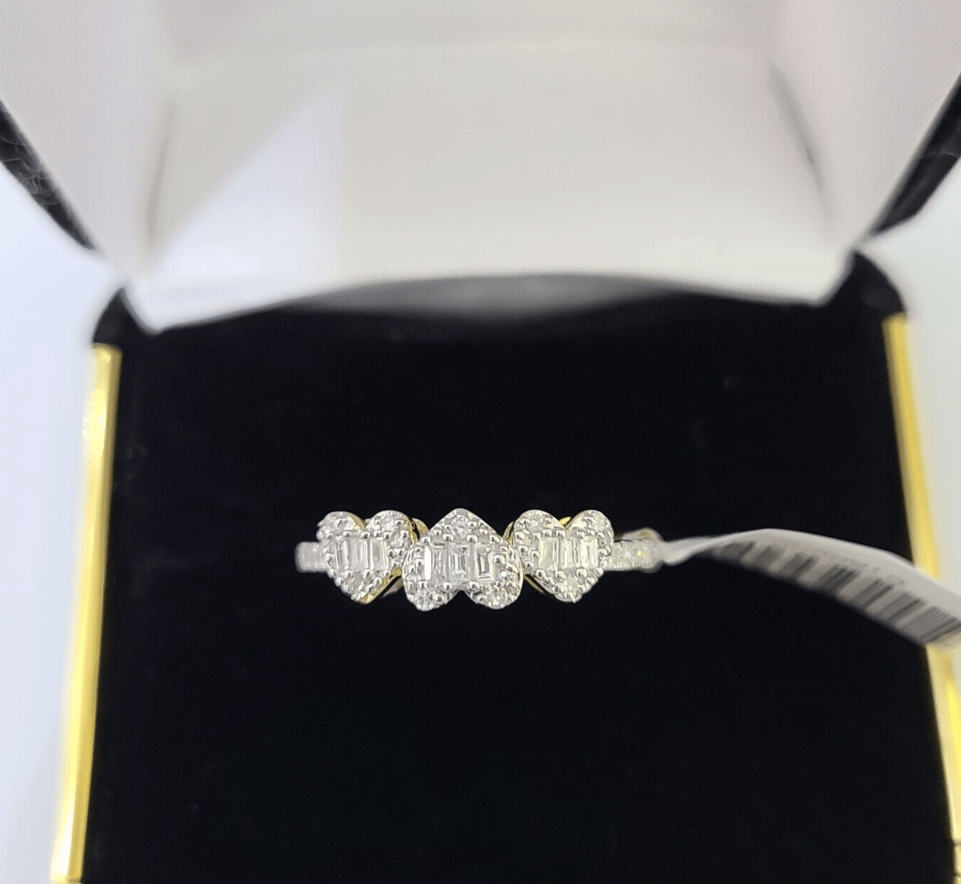 Real 10k Yellow Gold Diamond Ladies Ring Heart Shaped Women Engagement Wedding - Reva Jeweler