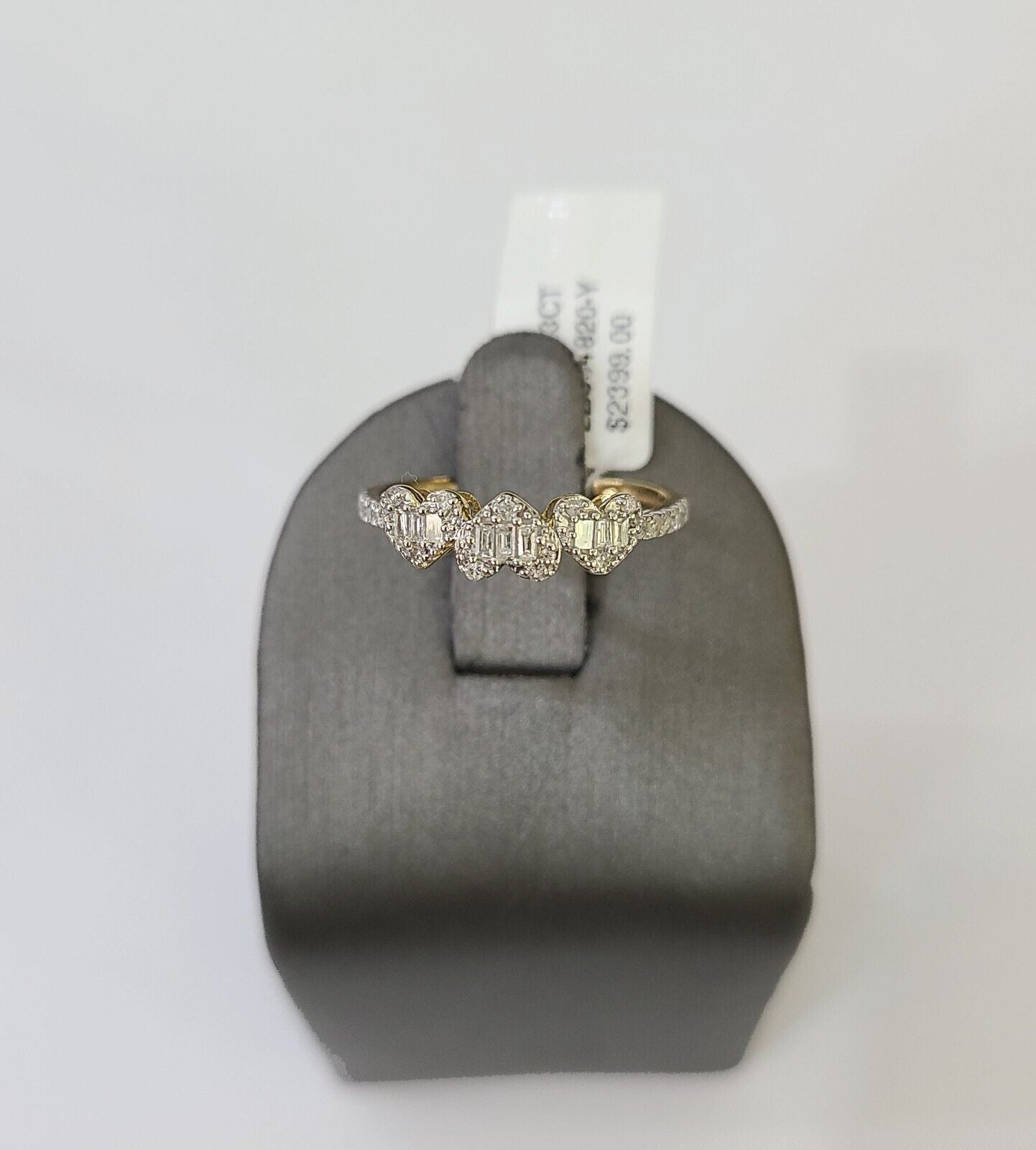 Real 10k Yellow Gold Diamond Ladies Ring Heart Shaped Women Engagement Wedding - Reva Jeweler