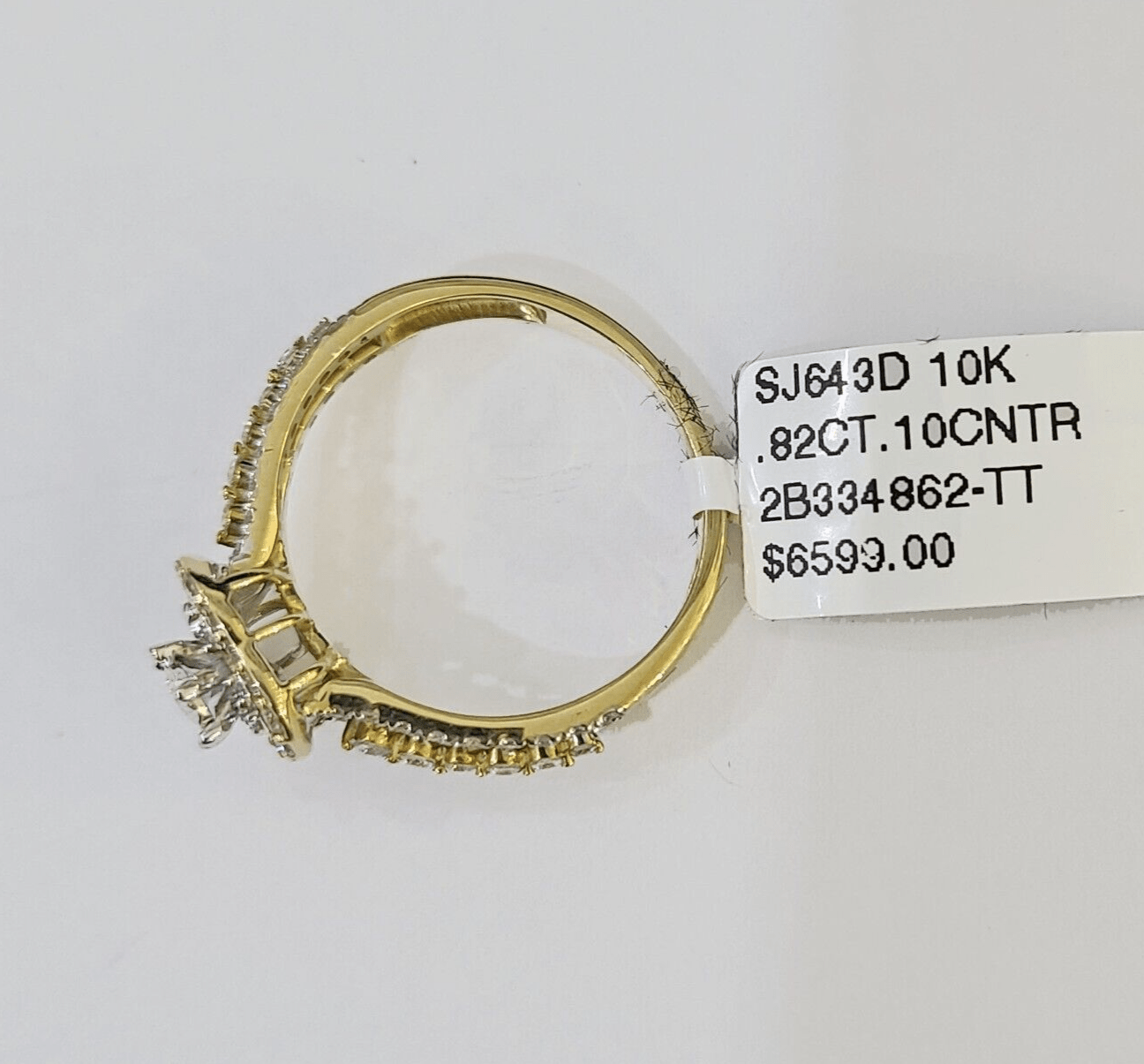 REAL 10k Yellow Gold Diamond Ladies Ring Hearts Women Engagement Wedding - Reva Jeweler