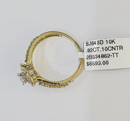 REAL 10k Yellow Gold Diamond Ladies Ring Hearts Women Engagement Wedding - Reva Jeweler