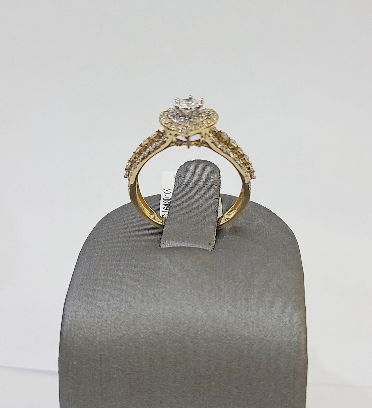 REAL 10k Yellow Gold Diamond Ladies Ring Hearts Women Engagement Wedding - Reva Jeweler