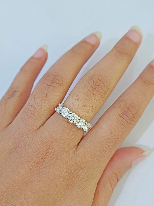 Real 10k Yellow Gold Diamond Ladies Ring Lab Created Women Engagement Wedding - GoldenlinQ